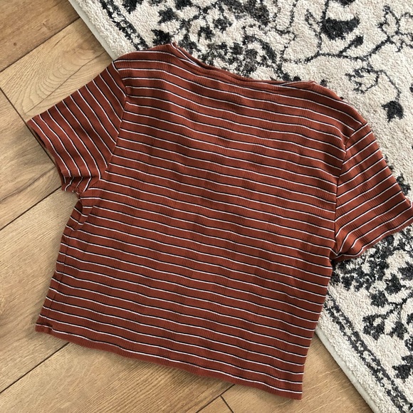 AE striped short sleeve crop top XL - Picture 6 of 7